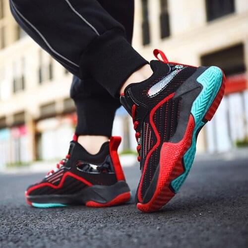 High Quality Top Soft Non-slip Kids Sneakers Thick Sole Boys Basketball Shoes Children Sport Shoes Outdoor Boy Trainer Basket