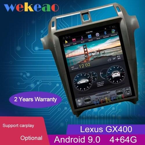 Wekeao Vertical Screen Tesla Style 15'' 1 Din Android 9.0 Auto GPS Navigation For Lexus GX400 GX460 Car DVD Player 4G 2014-2017