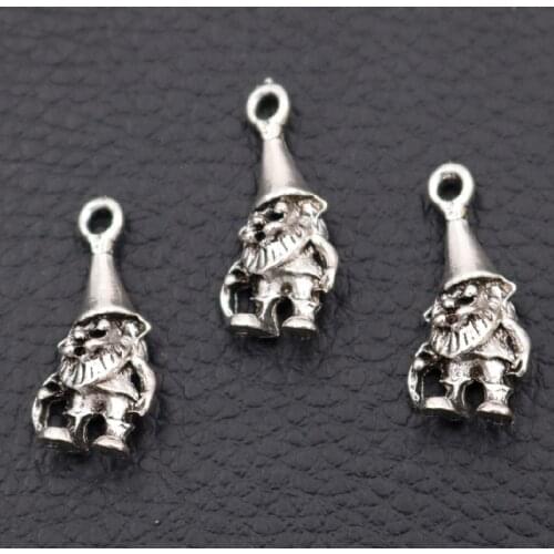WKOUD 10pcs Silver Color 3D Tree Monster Elf Charm Retro Necklace Bracelet DIY Metal Jewelry Alloy Pendant 24 * 10mm A390