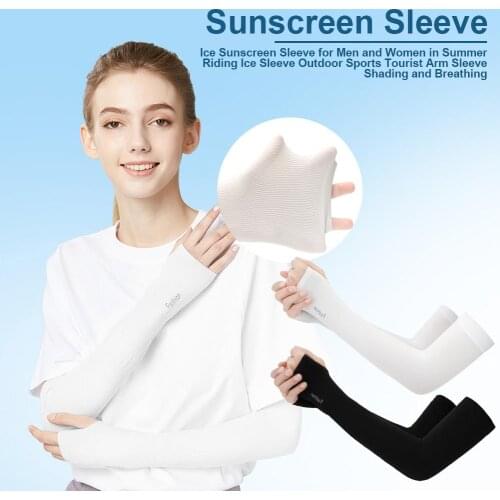 1 Pair Cycling Sport Sunshade Sleeve Unisex Comfortable Breathable Anti-sunburn Outdoor Ice Silk Arm Cuff Sportswear Supplies