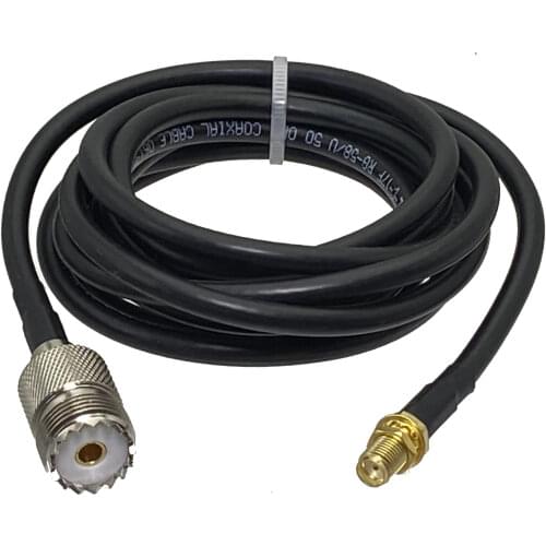 1Pcs RG58 SMA Female Jack Bulkhead to UHF SO239 Female Connector RF Coaxial Jumper Pigtail Cable For Radio Antenna 6inch~30M