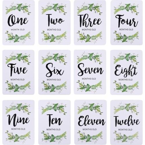 12pcs Newborn Baby Monthly Stickers with Wide Scope of Application Simplicity 1-12 Month Milestone Memory Photograph Props