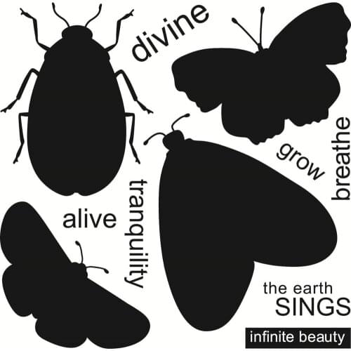 14x14 Little black butterfly Transparent Clear Stamps Silicone Seals for DIY scrapbooking photo album Card Making