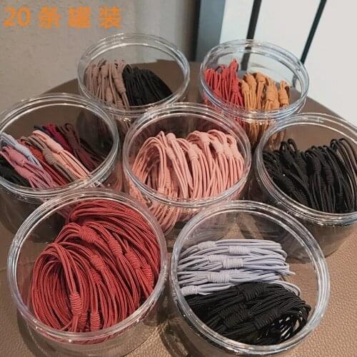 20pcs/box Cute Black Grey Color Womnes Rubber Bands for Hair Band Rubber Bands