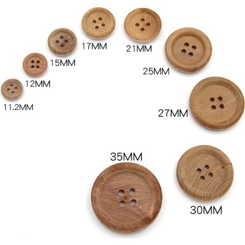 20pcs/pack Natural Environmental Protection 11-35mm Round Four Hole faltback Button NK107