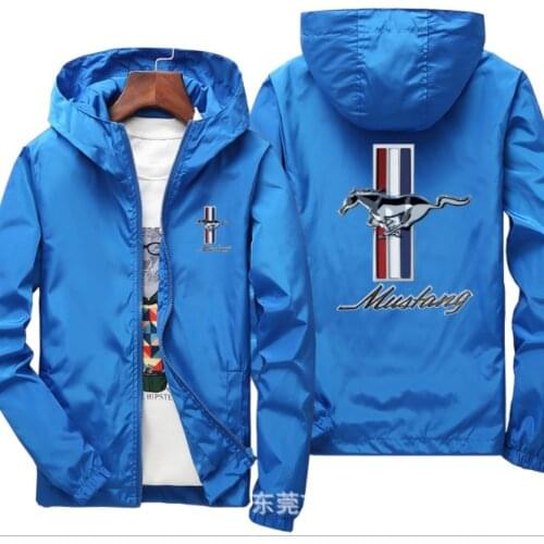 2020 Motorcycle Jacket Windproof for MUSTANG logo Jacket Mobike Riding Hooded Suit Windbreaker Sweatshirts Racing zipper Coat