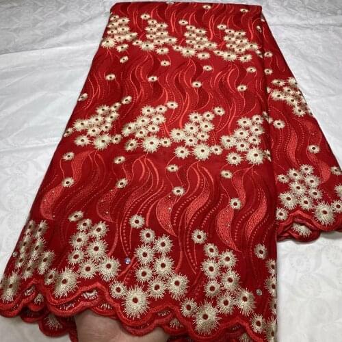 2021 Latest Nigerian Cotton Lace Fabric African Swiss Voile Lace High Quality Swiss Voile Lace In Switzerland Dubai Lace 5yards