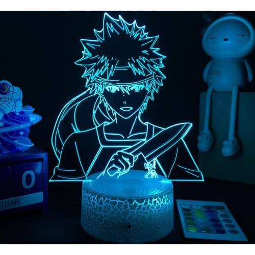 3D LED Lamp Food Wars Shokugeki No Soma Night Light Yukihira Figure for Childrens Bedroom Decoration Birthday Gifts