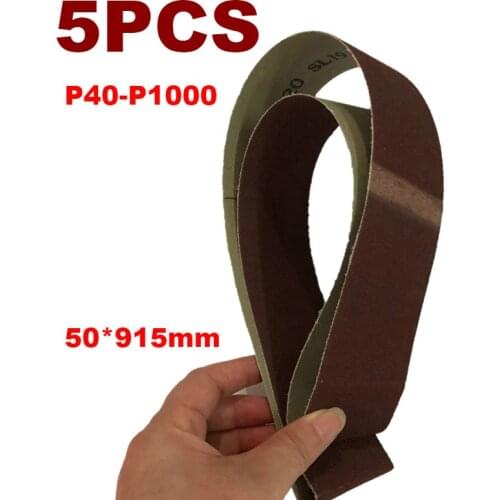 5Pcs 915mm*50mm Oxide Sanding Belts 40-1000 Grits Sandpaper Abrasive Bands for Sander Power Rotary Tools Dremel Accessories