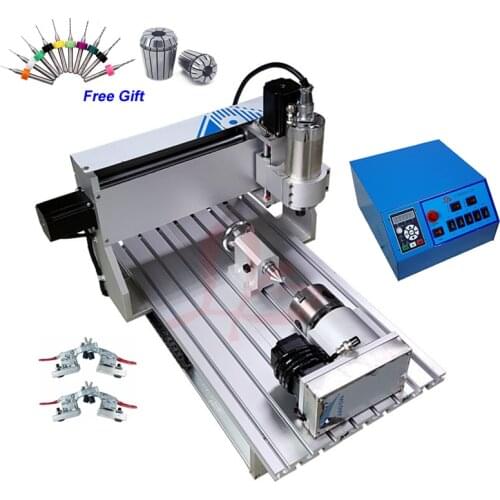 800W 4 Axis Mini CNC Router 3020 Cutting Machine 10pcs Engraving Tools 2pcs ER11 Collet Chuck