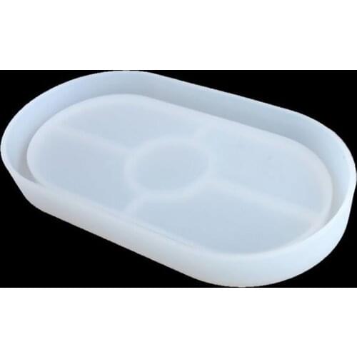 Concrete Oval Mold Ashtray Coaster Square Flexible Silicone Tray Mold Epoxy DIY ResinCraft Clay Resin Molds Plaster Mold Tool