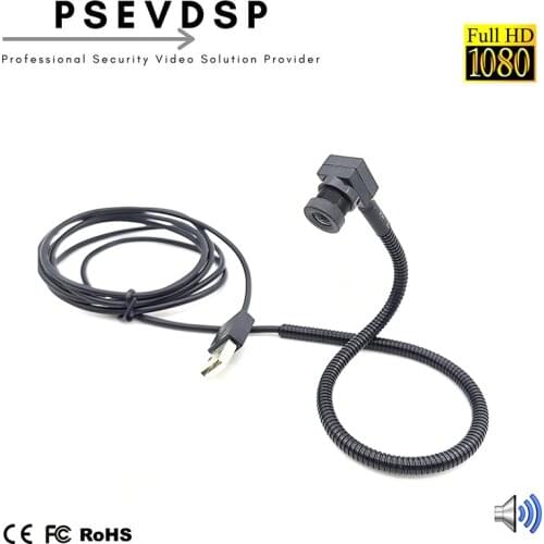 Middle-Screen Adjustable Webcam 1080P OV Low LUX Mini USB Cam Flipped Flexible USB Cable 15x15mm Super Micro USB Camera Audio