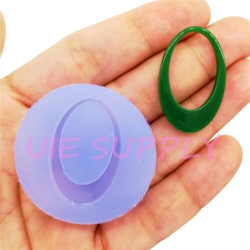 BYL490 30.7mm x 19.7mm Oval Earrings Silicone Mold Earrings Pendant Necklace Making Cabochon Resin Clay Craft Fondant Cake