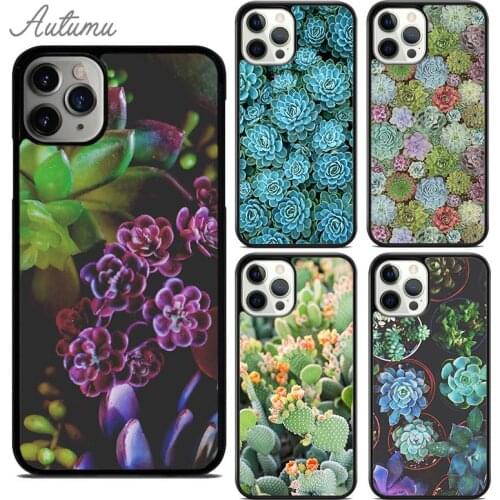 Cactus Plants Succulents Phone Case for iPhone 11 12 Pro Max mini X XR XS SE 2020 5 6S 7 8 Plus Samsung Galaxy S8 S9 S10 Cover