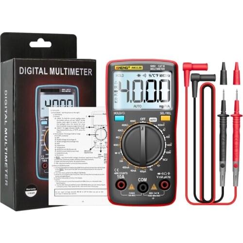 Digital Multimeter 4000 Counts Auto Back Light AC/DC Voltmeter Transistor Tester