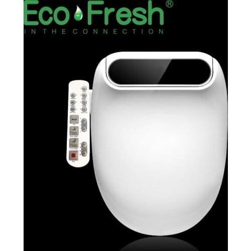 Ecofresh Smart toilet seat Elongate Electric Bidet cover heat led light wash dry massage man woman child oldman