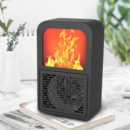 3D Flame Fireplace Heater Home Desktop Mini Electric Warmer Machine Winter Stove Radiator Hot Air Blower for Office Dormitory