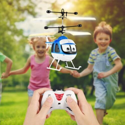 Induction Flying Toys RC Helicopter Cartoon Remote Control Drone Kid Plane Toys Mini USB Charge RC Helicopter Indoor Flight Toys