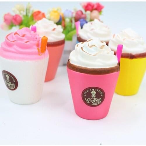 Kawaii Straw cup Squeeze Toys Ice-cream cups Slow Rising Scented Child Kid Adults Antistress Vent Toys