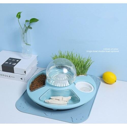 Cat Bowl Water Dispenser Automatic Water Storage Pet Dog Cat Food Bowl 3 Container with Waterer Multifunction Pet Feeder