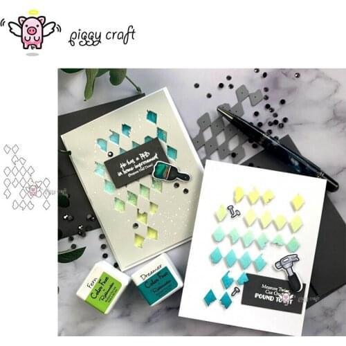 Piggy Craft metal cutting dies cut die mold Rhombus background Scrapbook paper craft knife mould blade punch stencils dies