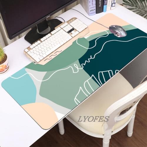 Kawaii Desk Mats Morandi Color Cute Mouse Pad Large Gaming Writing Deskpad Gamer Waterproof for Office Computer Keyboard Pad