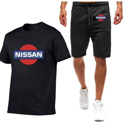 Mens Short Tracksuit Set 2021 2 Piece Sweatsuits Male Sets Summer Casual Clothes NISSAN Logo T Shirts and Shorts Sweat Suit