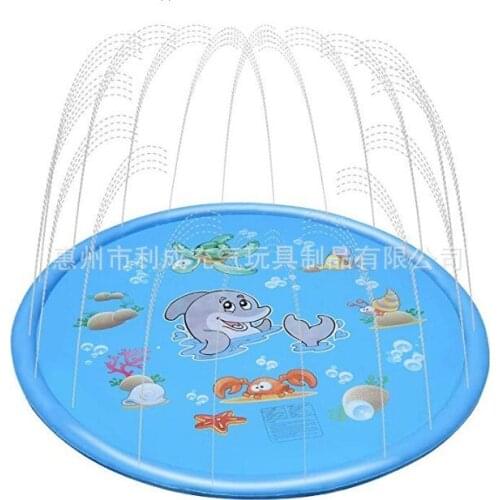 Boy and gril Outdoor Lawn Beach Sea Animal Inflatable Water Spray Kids Sprinkler Play Pad Mat Water Games Beach Mat Cushion