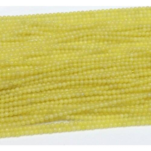 New fashion natural yellow jades stone chalcedony 2mm 3mm round beads stone jades diy jewelry loose spacers beads 15inch B421