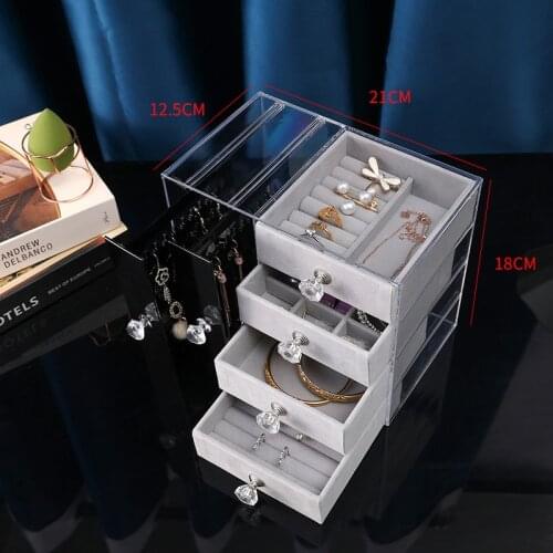 Transparent Jewelry Storage Box Earrings Earrings Earrings Necklaces Hair Accessories Hand Jewelry Display Shelf