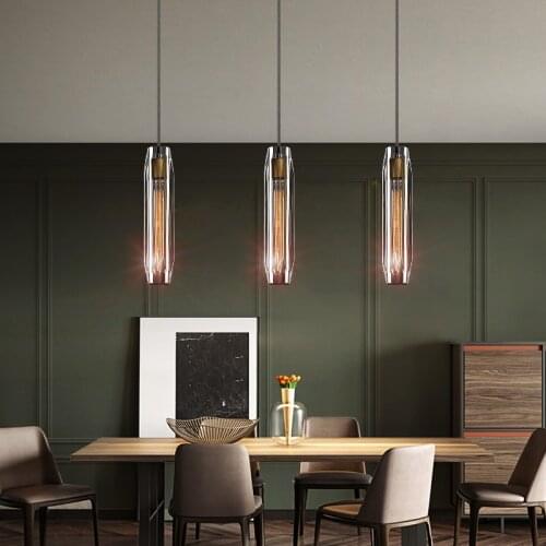 Transparent Crystal LED Dining Room Bar Pendant Light Modern Fashion Lamps For Home Living Room Simple Creative