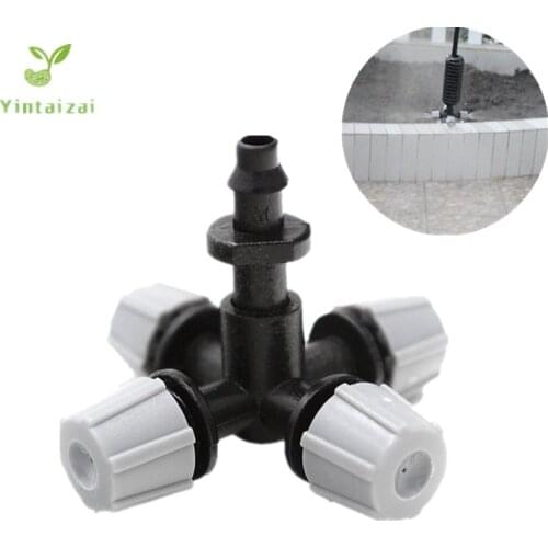 Fast Shipping 50PCS Fogger With 1/4" Barbed Misting Watering Sprayer Spray Atomization Irrigation Drip Irrigation Fittings