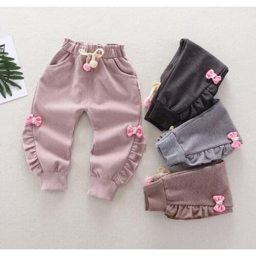 IENENS Baby Toddler Girls Full Pants Trousers Clothes Kids Children Girl Casual Clothing Spring Autumn Infant Cotton Bottoms