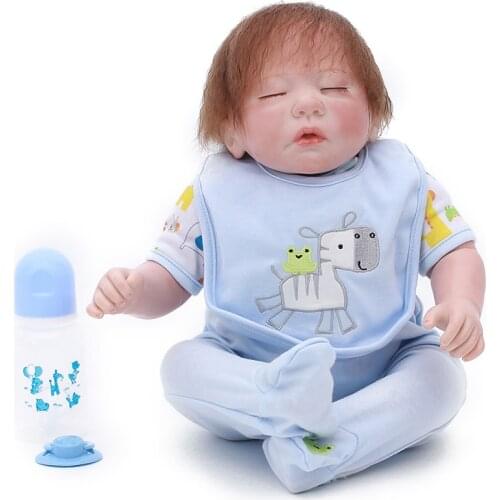 Reborn silicone baby boy dolls 20"48cm cloth body Sleeping reborn babies dolls hot sale bebes reborn menino bonecas gift
