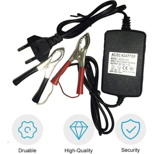 Universal Motorcycle Battery Chargers EU/US Standard Rechargeable 7100 Foot 2A Charger Double Wire Alligator Clip Battery