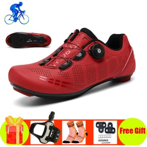 Cycling Shoes Road Breathable Self-locking Sapatilha Ciclismo Professional Outdoor Sports Road Bike Sneakers Add SPD-SL Pedals