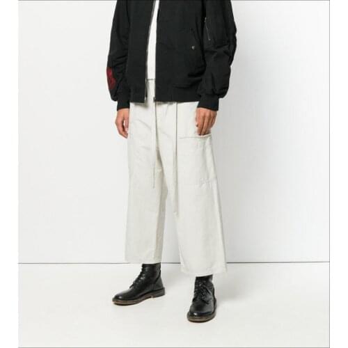 27-44 New Spring And Summer Tide Fashion Casual Pants Loose Personality Nine Pants Nightclub Performance Wide Leg Pants Costumes