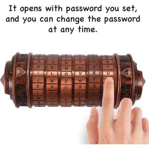 Vinci Code Toys Metal Cryptex Locks Wedding Gifts Valentines Day Gift Letter Password Escape Chamber Props