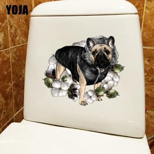 YOJA 23.5×20.7CM Personalized Pug Classic Home Decoration Wall Stickers Mural Fashion Toilet Decals T1-2884