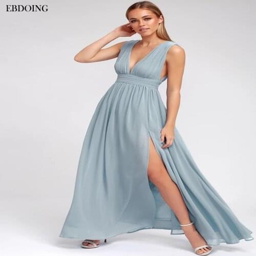 Robe de soiree Elegant Formal Dresses A-line Sleeveless V-neck Neckline Vestidos de festa Plus Size Evening Dress Party Gowns