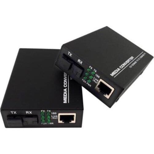 1pair 10/100Mbps Singlemode Dual Fiber Media Converter 20KM Fiber Optic Media Converter 1 port RJ45 sc connector