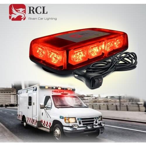 36 LED Red/White Roof Top LED Emergency Strobe Lights Mini Bar Magnetic Mount for Cars Trucks Vehicles Warning Caution Lights