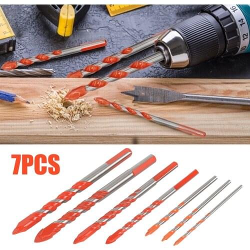 7PC Multifunctional High Quality Drill Bits Construction Ceramic Triangle Drill Bit Set For Ceramic Tile Concrete Glass Marble