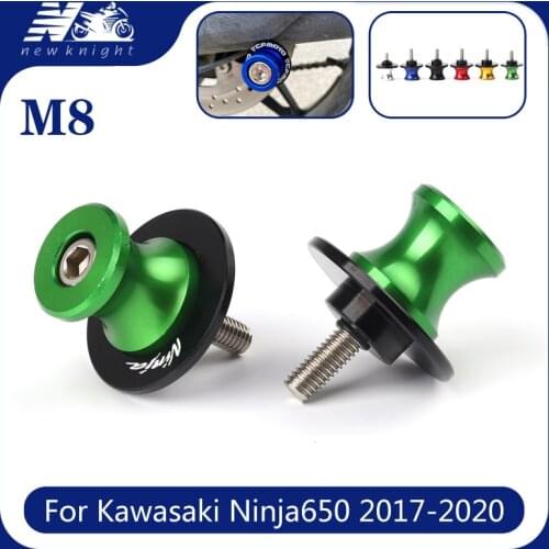 With Logo 8MM CNC Aluminum Swingarm Spool Slider Stand Screws Motorcycle Accessories For Kawasaki Ninja 650 2017 2018 2019 2020