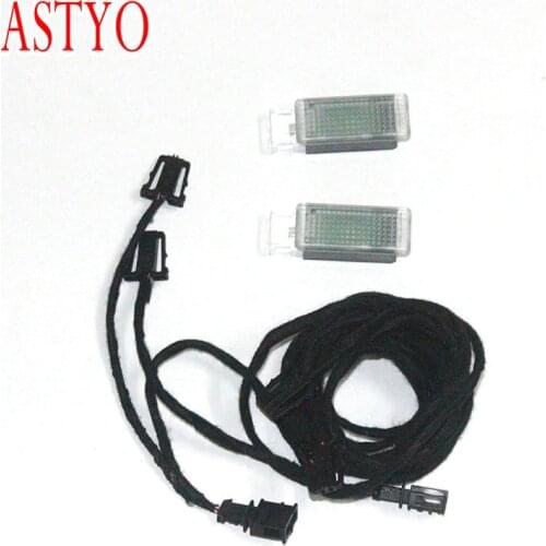 ASTYO Car LED Foot well Light Footsteps Space Lamp & Cable For Golf 7 MK7 Passat B8 5GG947409