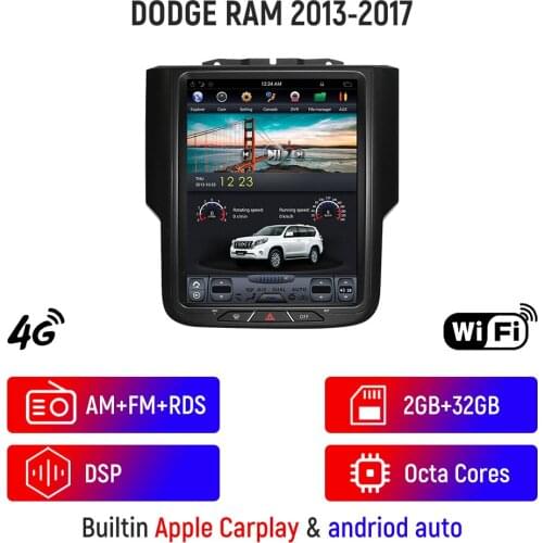 Tesla Style BIG Screen Android Car Multimedia Player For Dodge RAM1500 2014 2015 2016 2017 2018 car radio stereo head unit