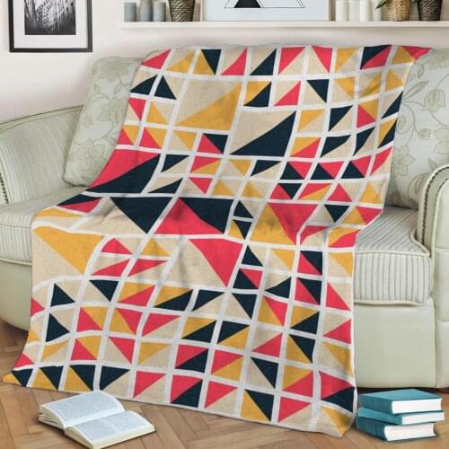 Abstract Geometric Pattern 3D Printed Velvet Plush Throw Fleece Blanket Bedspread Sherpa Blanket Home Decora