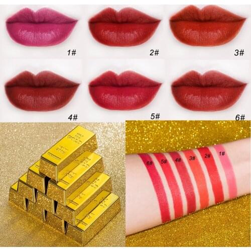 Glitter Lipstick Waterproof Nude Glitter Lipstick Gold Makeup Long Lasting Velve Red Sexy Shimmer Lip Stick Cosmetics Beauty