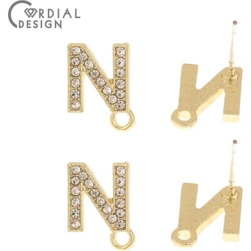Cordial Design 100Pcs 10*14MM Earring Accessories/N Shape/DIY/Rhinestone Earring Stud/Jewelry Findings & Components/Hand Made