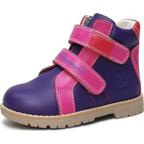 Children Casual School Shoes Girls Orthopedic Geniune Leather Boots Kids Baby Spring Autumn Mixed-Color Ankle Martin Sneakers